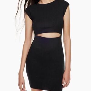 Aritzia Cutout Knit Bodycon Dress XS - Black